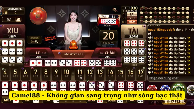 Camel88 - Không gian sang trọng như sòng bạc thật